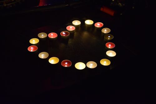 Meilė,  Širdis,  Žvakės,  Naktis,  Myliu Tave