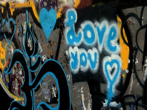 Grafiti,  Grunge,  Miesto,  Mėlynas,  Meilė,  Širdis,  Myliu Graffiti