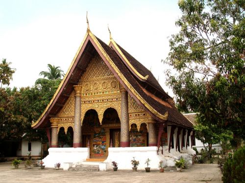 Luang Prabang, Laosas, Phabang, Asija, Mekongas, Šventykla