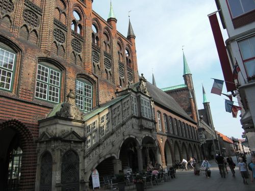 Lübeck, Hanzos Miestas, Miesto Rotušė, Istoriškai, Pastatas, Architektūra, Liaudies Lygos, Pėsčiųjų Zona