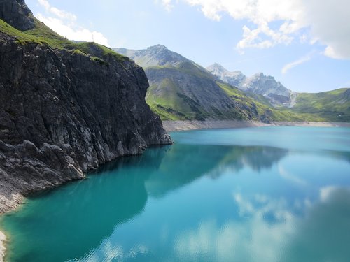 Luenersee,  Forarlbergas,  Austrija,  Brandnertal,  Mountain Lake,  Vandens,  Vandens Atspindys