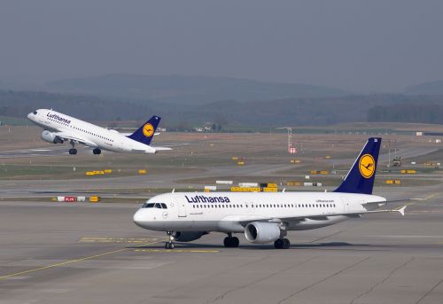 Lufthansa, Orlaivis, Oro Uostas, Išvykimas, Airbus, A320, Zurich, Oro Uostas Zurich