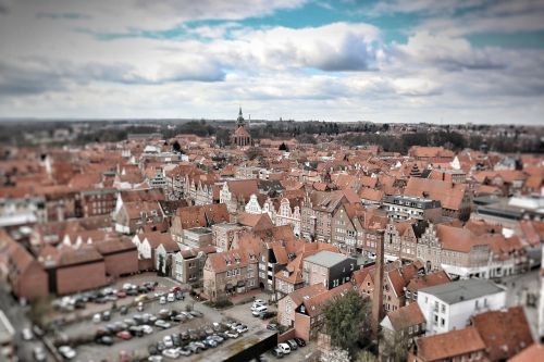Lüneburg, Miestas, Istorinis Senamiestis, Vokietija, Stogai, Miesto Vaizdai