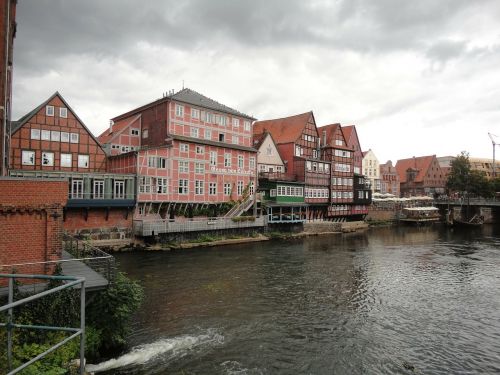 Lüneburg, Senamiestis, Vanduo, Istoriniai Namai, Bankas, Tiltas