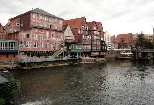 Lüneburg, Fachwerkhäuser, Upė, Vanduo, Vokietija, Lankytinos Vietos