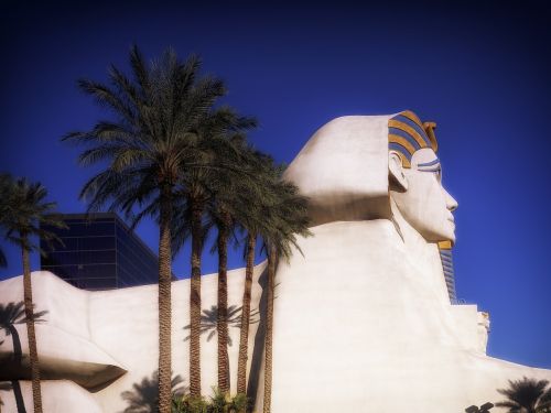 Luxor Viešbutis, Las Vegasas, Nevada, Sfinksas, Orientyras, Istorinis, Palmės, Lauke, Apgyvendinimas, Azartiniai Lošimai, Iconic