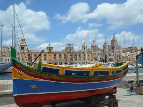 Luzzu, Žvejybos Laivas, Uostas, Spalvinga, Valeta, Malta, Miestas