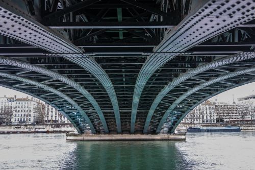 Lyon, France, Tiltas, Rhône, Upė, Vanduo, Architektūra, Arka, Pastatas