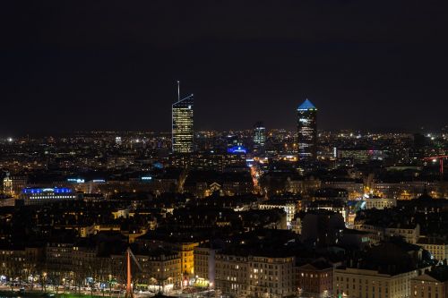Lyon, France, Miestas, Naktis, Architektūra