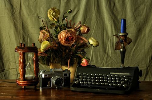 Mašina, Fotografijos, Rašyti, Laikas, Tekstūra, Gėlės, Stalas, Stalas