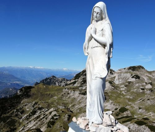 Madonna, Statula, Kalnas, Maži Dolomitai, Veneto, Italy