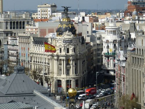Madride, Ispanija, Architektūra, Erdvė, Kastilija, Kapitalas, Istoriškai, Figūra, Kupolas, Ornamentas, Perspektyva, Vaizdas, Vėliava