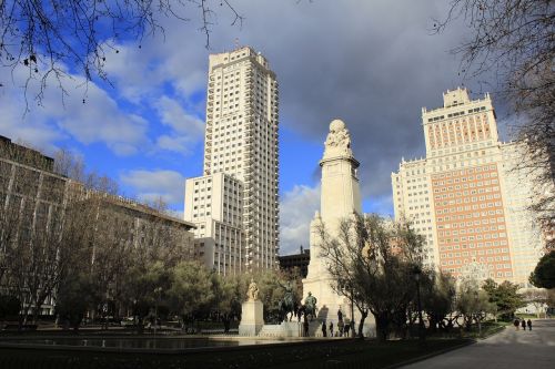 Madride, Ispanija, Peizažai, Kapitalas, Paminklas, Plaza España, Statula, Don Quixote