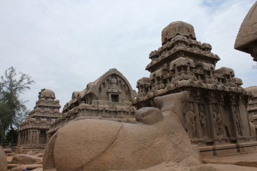 Mahabalipuramas, Penkios Ratos Svetainės, Akmens Darbai, Tn