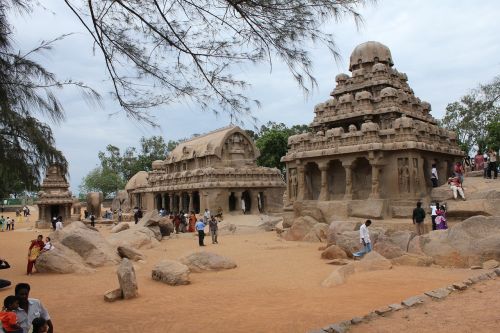 Mahabalipuramas, Penkios Ratos Svetainės, Akmens Darbai, Tn