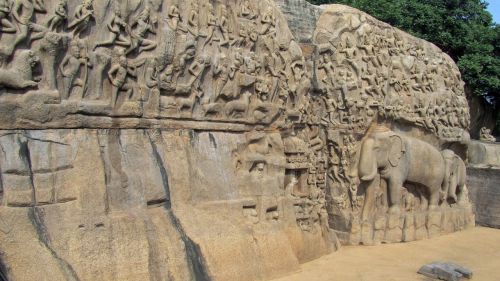 Mahabalipuramas,  Indija,  Palengvėjimas,  Mamallapuramas,  Nusileidimas Iš Ganga,  Granitas