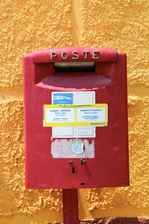 Pašto Dėžutę, Italy, Raudona, Raidės, Pranešimas