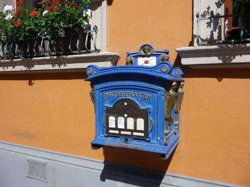 Pašto Dėžutę,  Istoriškai,  Mėlynas,  Metalas,  Mecklenburg West Pomerania