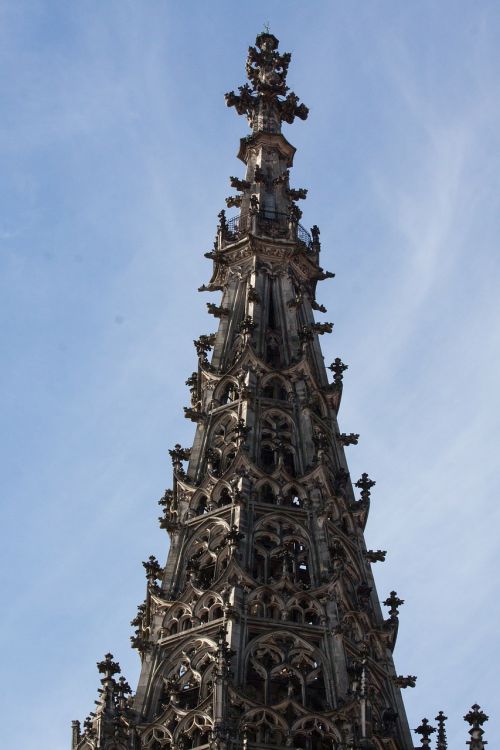 Pagrindinis Bokštas, Pinnacles, Gotika, Münsteris, Ulmi Katedra, Pastatas, Bažnyčia, Ulm, Miestas, Architektūra, Aukščiausias Bažnyčios Bokštas, Vakarinis Bokštas