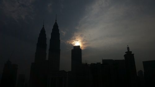 Malaizija, Kuala Lumpur, Klcc, Siluetas, Tamsi, Naktis, Panorama