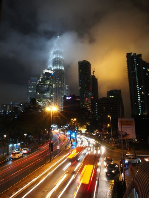 Malaizija, Kuala Lumpur, Klcc, Naktis, Miesto Panorama, Dangoraižis, Eismas