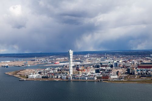 Malmö, Aerofoto Nuotrauka, Pasukamas Liemens, Vakarų Uostas