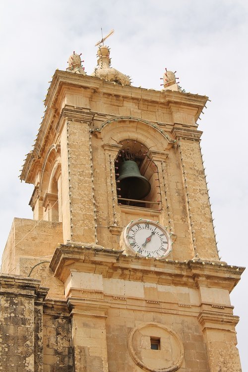 Malta,  Bažnyčia,  Akmuo,  Kelionė,  Laikrodis