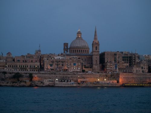 Malta, Valeta, Vakaras, Miestas