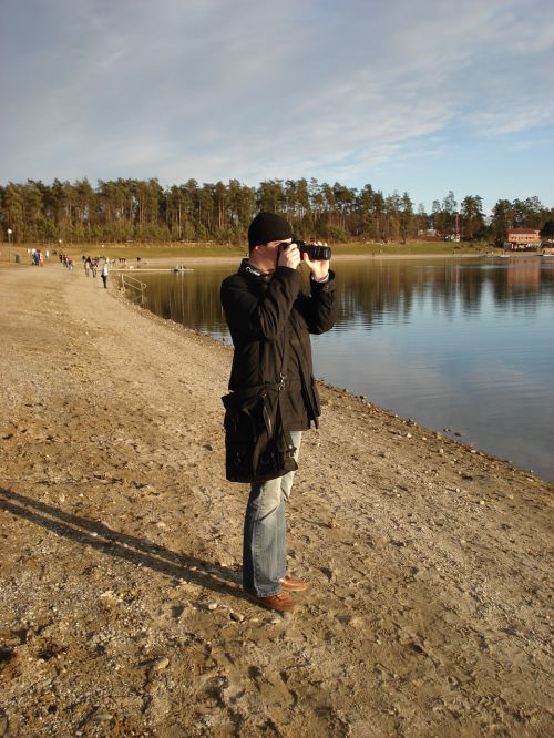 Vyras, Fotografas, Ežeras