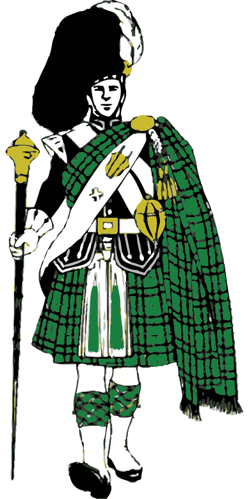 Vyras, Asmuo, Highlander, Kilt, Škotija, Nemokama Vektorinė Grafika