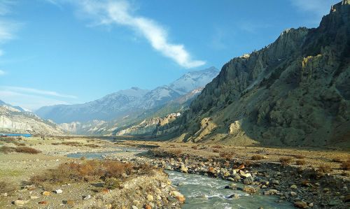Manangas, Nepalo Kraštovaizdis, Nepalo Kalnas, Grazus Krastovaizdis, Upės Kalnas