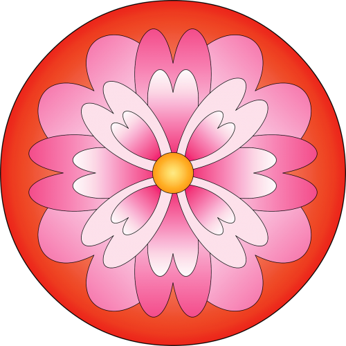 Mandala, Gėlė, Gėlės, Gėlių Spalvos Rausva, Raudona, Rosacea, Rosa