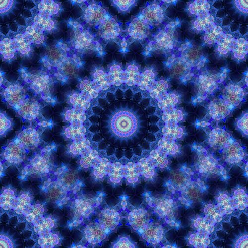 Mandala, Mėlynas, Fraktalas, Besiūliai, Plytelės, Kaleidoskopas, Rajonas, Apie, Kvadratas, Harmonija, Simetriškai