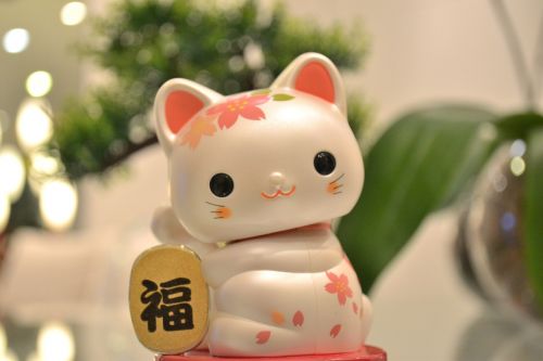 Maneki Neko, Katinas Japoniškas Laimingas, Japonų Katė, Japonų Ornamentas
