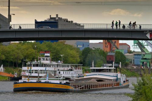 Manheimas, Neckar, Tiltas, Laivas