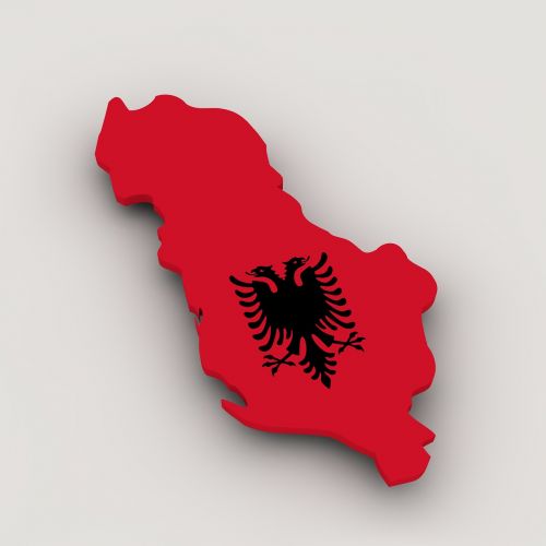 Žemėlapis, Albania, Vėliava, Sienos, Šalis, Amerikos Valstijos, Sausumos Sienos