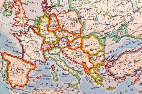 Žemėlapis,  Europa,  Gaublys,  Šalys,  Narės,  Tautos,  Geografija,  Žemyno,  Sienų,  Sostinės,  1980