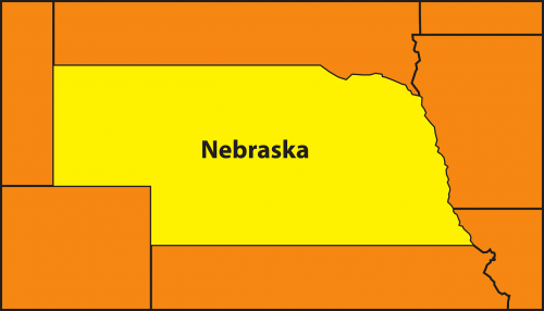 Žemėlapis, Valstybė, Nebraska, Geografija, United, Valstijos, Amerikietis, Nemokama Vektorinė Grafika