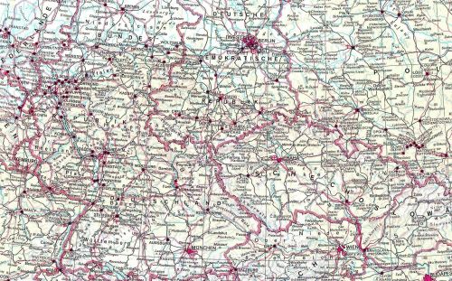 Žemėlapis, Rytų Blokas, Čekijos Respublika, Austria, Europa, Vokietija