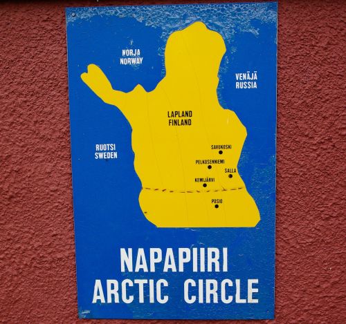 Žemėlapis, Laplandas, Arktinis Apskritimas
