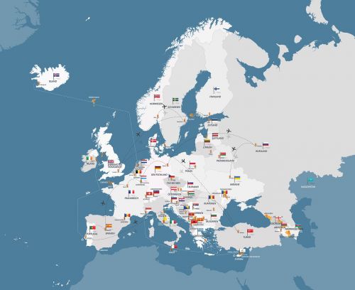 Europos Žemėlapis, Žemėlapis, Europa, Eu