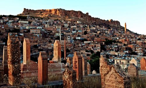 Mardin, Turkija, Architektūra, Kraštovaizdis, Akmuo, Minaretai, Senovinis Miestas, Kapinės