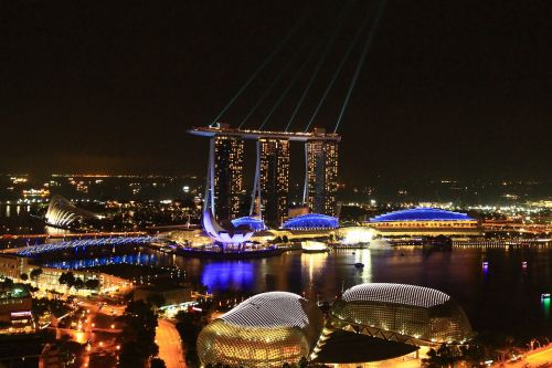 Marina Bay Smėliai, Singapūras, Naktinis Vaizdas