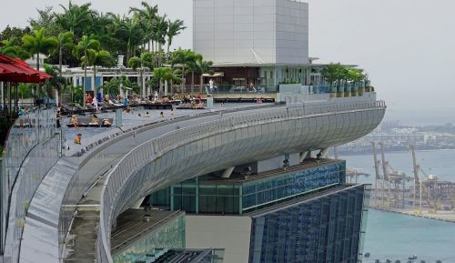 Marina Bay Sands Hotel, Plaukiojimo Baseinas, Vaizdas, Architektūra, Baseinas, Perspektyva, Stogo Terasa, Singapūras