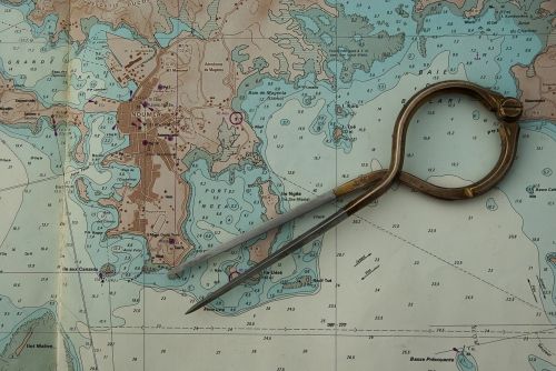 Jūrų Žemėlapis, Kompasas, Navigacija, Marin