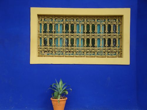 Marrakechas, Marokas, Arabiškas, Mėlynas, Fonas, Sodas
