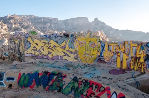 Marseille, Bunkeris, Kalanque, Grafiti, Žyma
