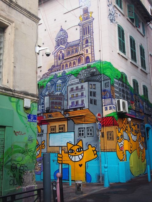 Marseille, Grafiti, 3 Karalių Gatvė, Gatvės, Gatvės Menas, Pastatas, Sienų Menas