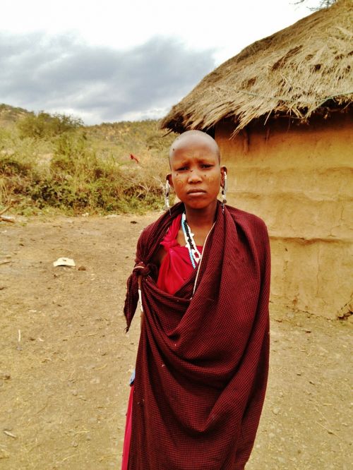 Masai, Mergaitė, Moteris, Tanzanija, Boma, Afrika, Juoda