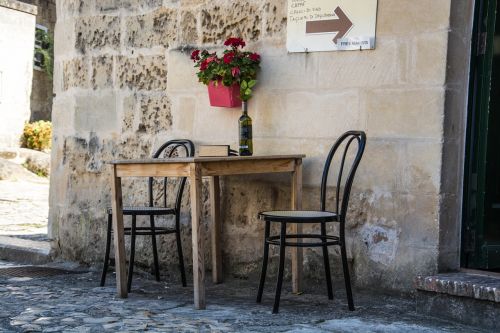 Matera, Italy, Kėdės, Vynas, Atmosfera